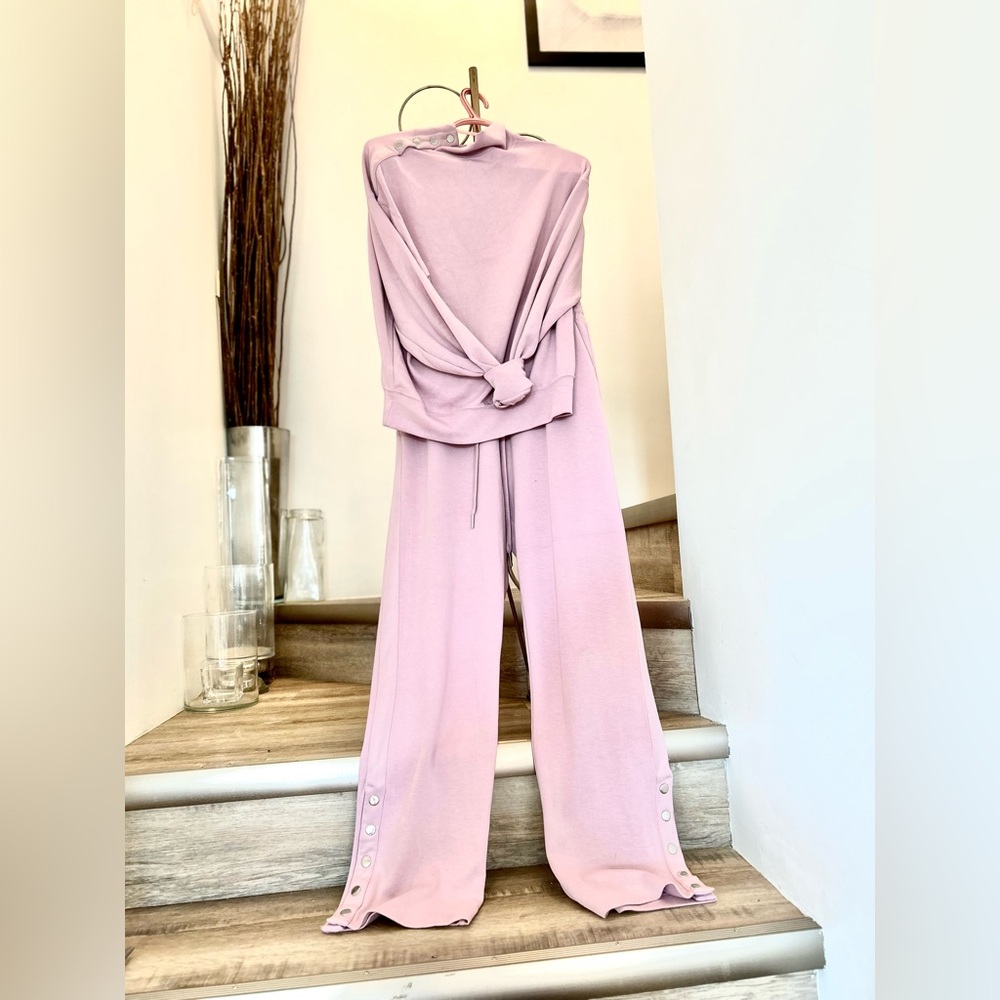 Suzy matching casual 2 piece sweat wear for around the house or out and about.
